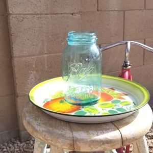 Antique Vintage Mason Jar blue tint